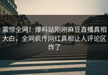 震惊全网！爆料站刚刚麻豆直播真相大白，全网疯传网红真相让人评论区炸了