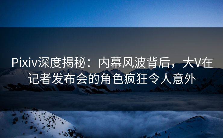 Pixiv深度揭秘：内幕风波背后，大V在记者发布会的角色疯狂令人意外