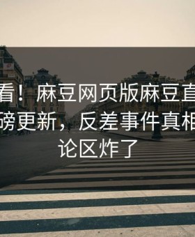 探秘速看！麻豆网页版麻豆直播传媒刚刚重磅更新，反差事件真相大白评论区炸了