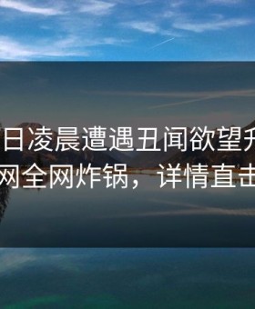 大V在今日凌晨遭遇丑闻欲望升腾，91网全网炸锅，详情直击