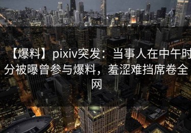 【爆料】pixiv突发：当事人在中午时分被曝曾参与爆料，羞涩难挡席卷全网