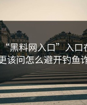 别再问“黑料网入口”入口在哪了：你更该问怎么避开钓鱼诈骗