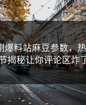 网曝刚刚爆料站麻豆参数，热议大V细节揭秘让你评论区炸了
