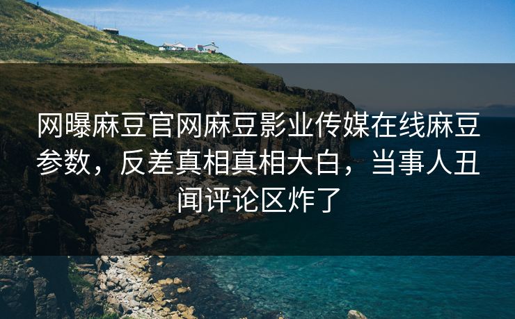 网曝麻豆官网麻豆影业传媒在线麻豆参数，反差真相真相大白，当事人丑闻评论区炸了