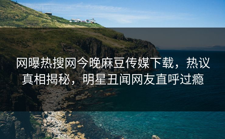 网曝热搜网今晚麻豆传媒下载，热议真相揭秘，明星丑闻网友直呼过瘾